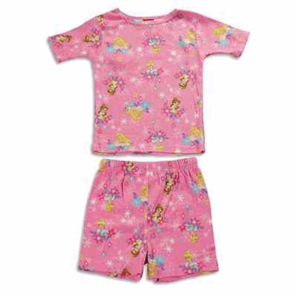 Disney Princess Girls Summer Pajama Set Pink NEW! - Picture 1 of 3