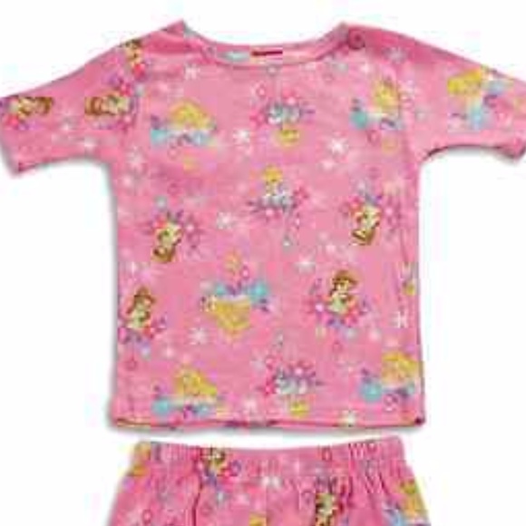 Disney Princess Girls Summer Pajama Set Pink NEW! - Picture 2 of 3