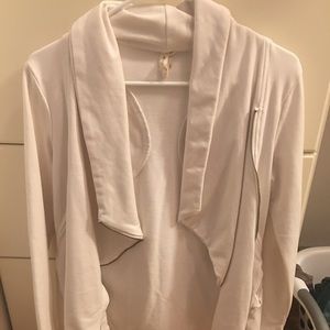 White zip up cardigan