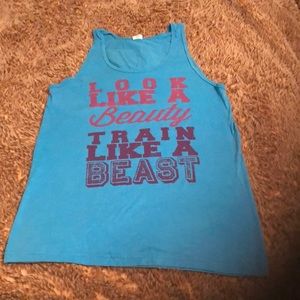 Graphic Print Workout Top, Large