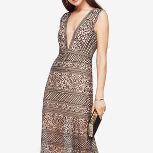 BCBG Aurora Embroidered Tulle Gown