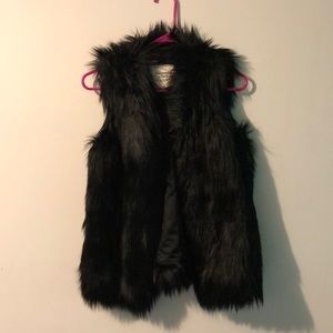 Black Faux Fur Vest