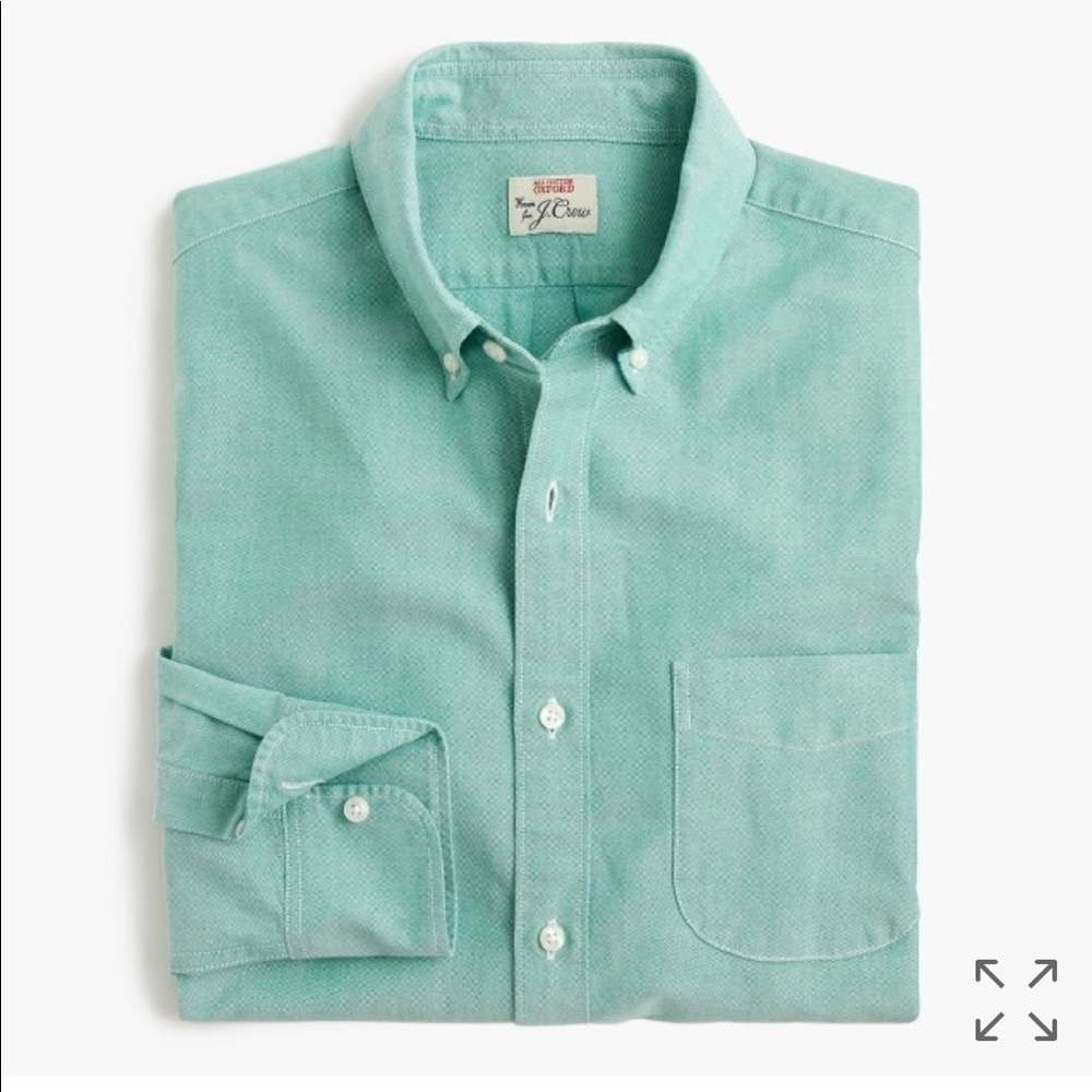 JCrew festive green button down XL - Picture 1 of 2