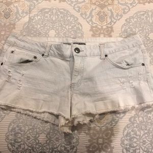 light blue jean shorts