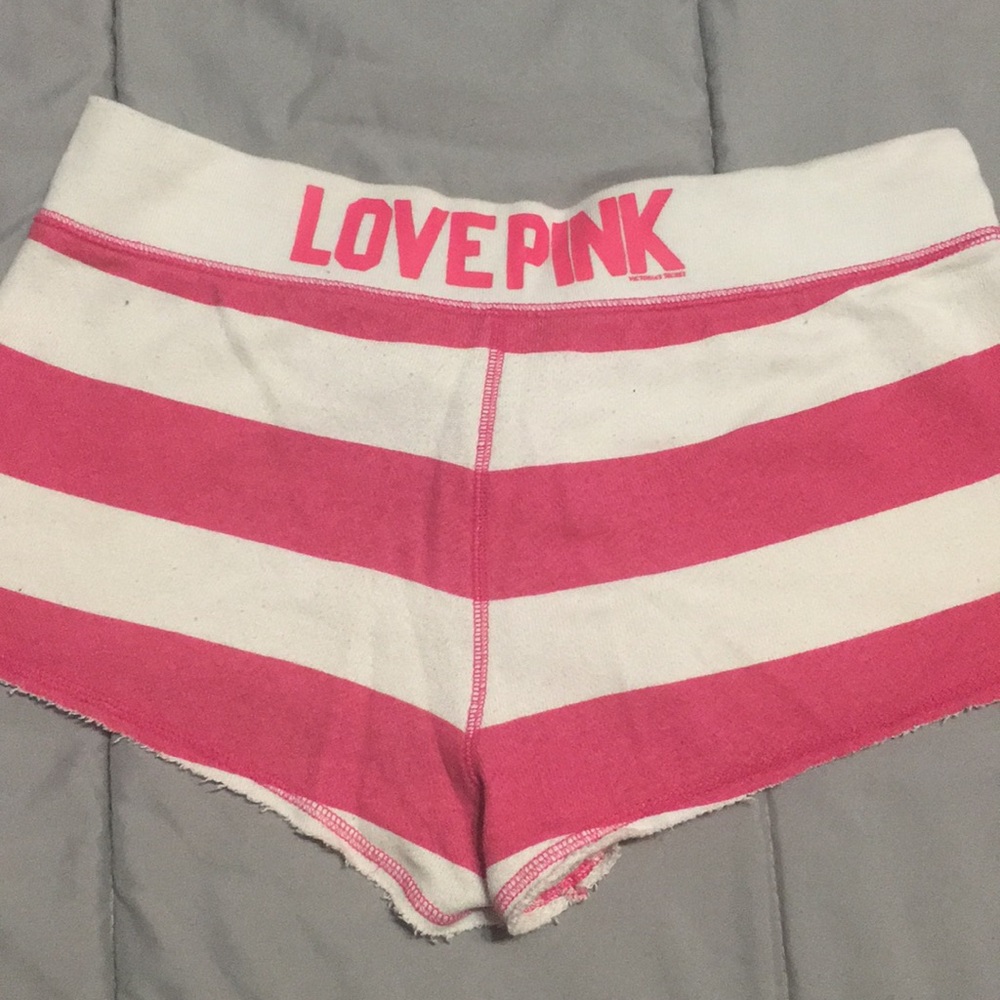 PINK stripe terry-cloth shorts size M