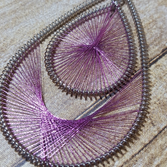 NWOT. Purple thread detailed dangle earrings. - Picture 3 of 3