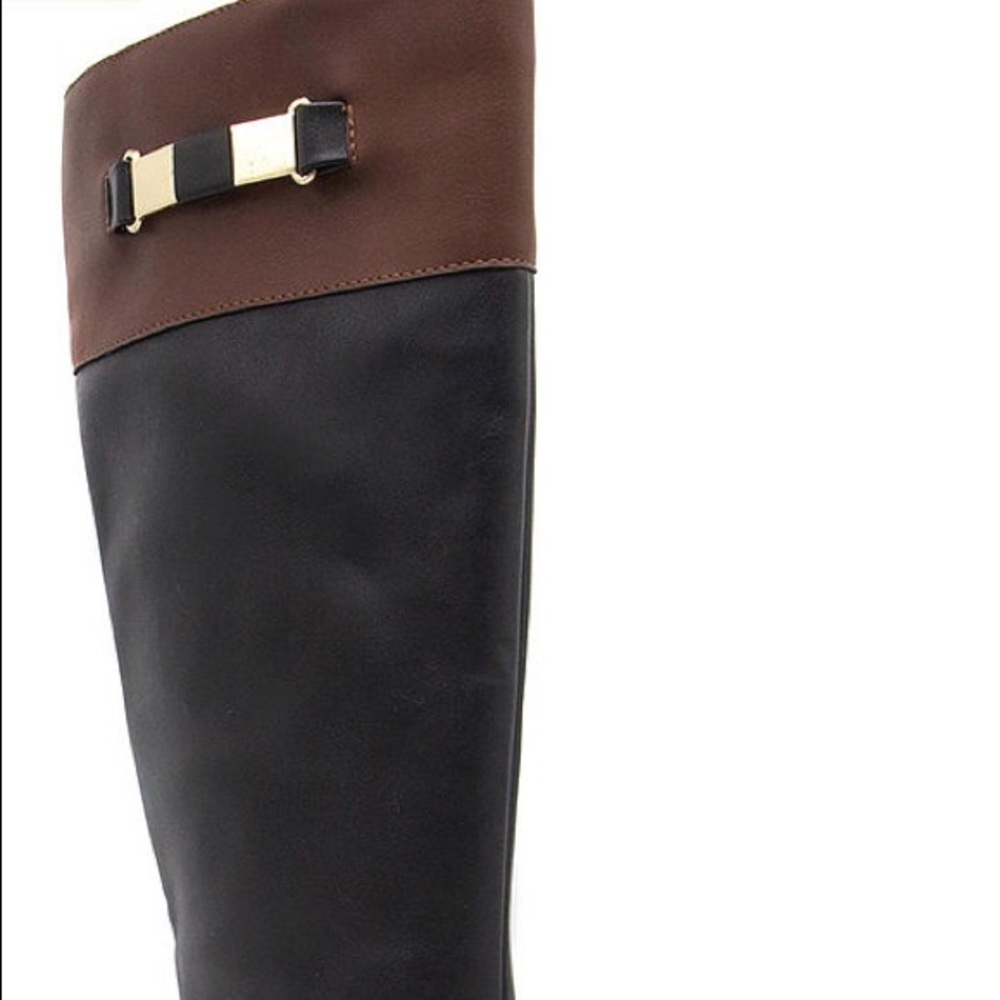 Wide calf two tone boots