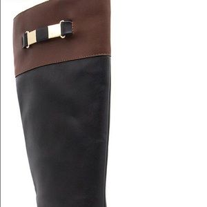 Wide calf two tone boots