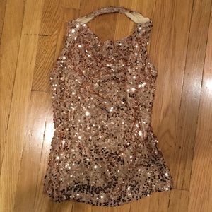 NWT sequin Bebe halter top
