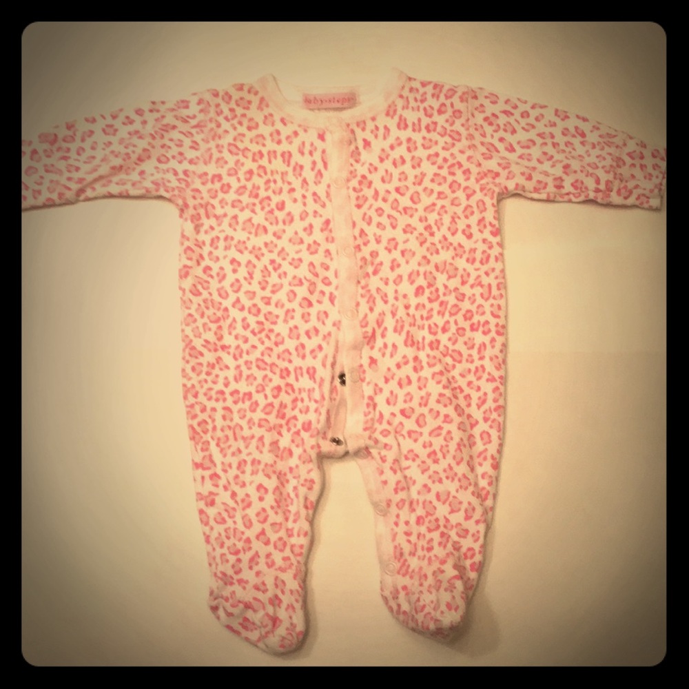 Baby steps leopard print sleeper