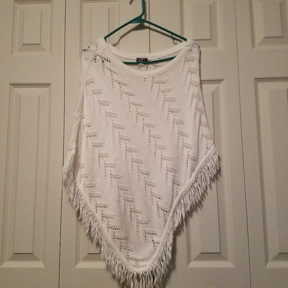 Knit poncho shaw