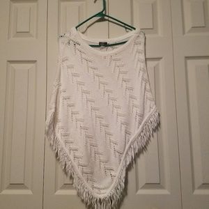 Knit poncho shaw