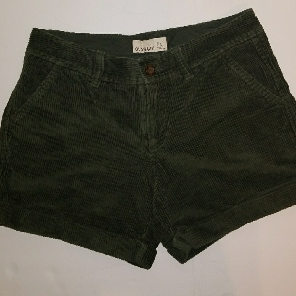 Old Navy Ribbed Corduroy Shorts Olive