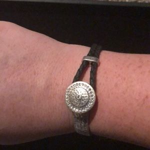Unique silver and rope bracelet