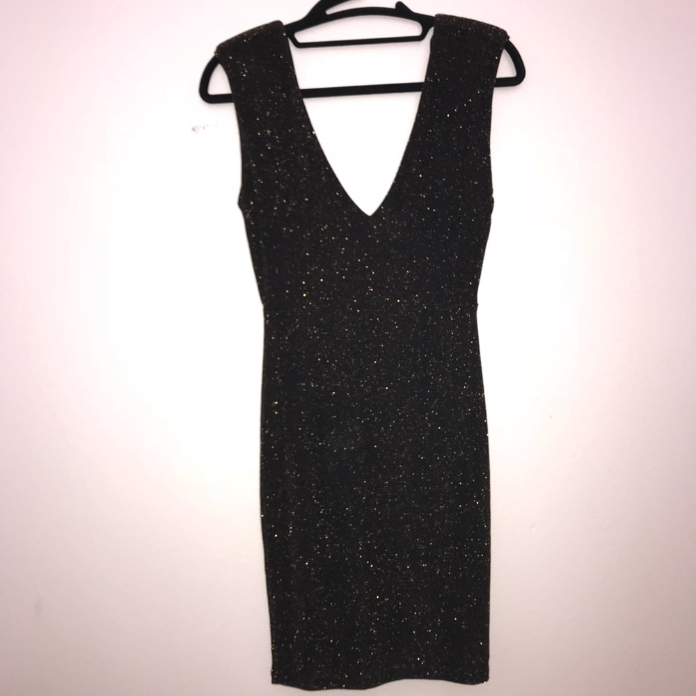 Gold sparkle mini dress