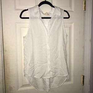 Cloth & Stone White Hi-Lo Sleeveless Blouse