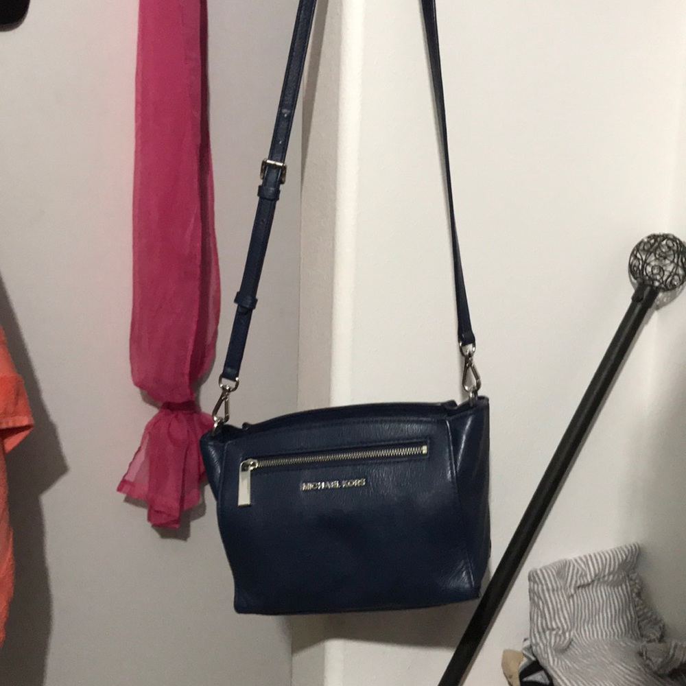 Navy blue soft leather