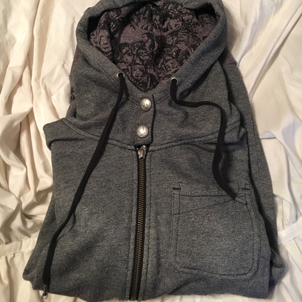 Gray zip Volcom hoodie