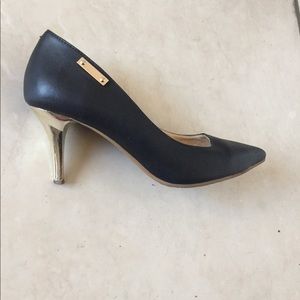 Black leather heel