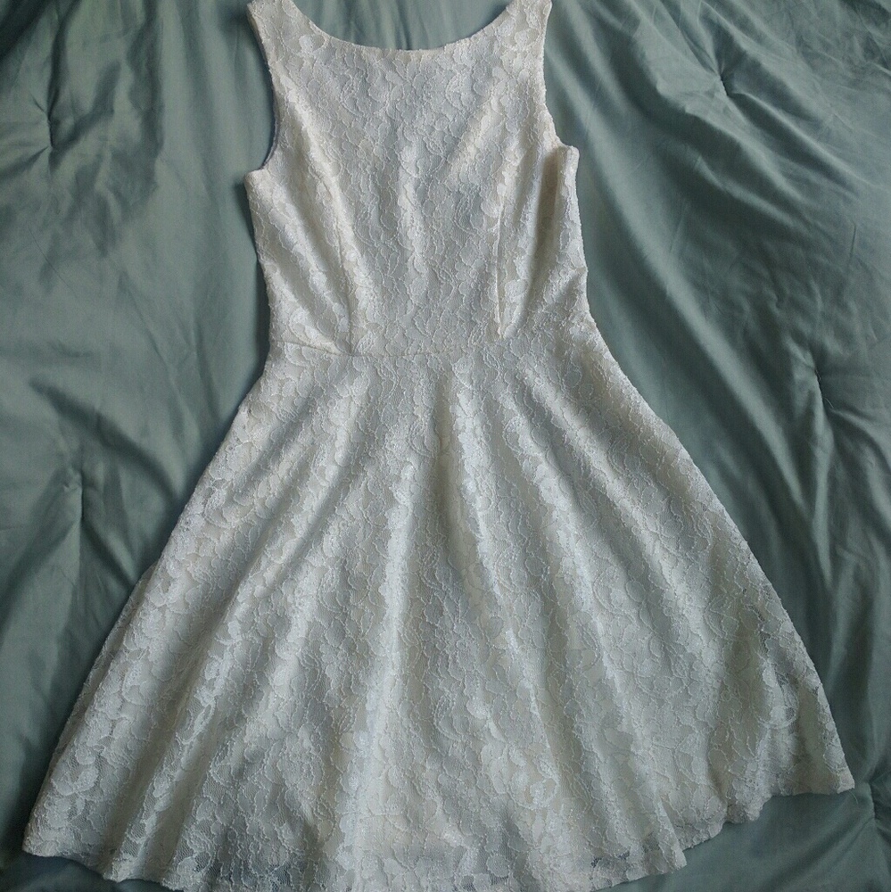 ♥ Speechless eggshell short white Lace Dress - Picture 4 of 8