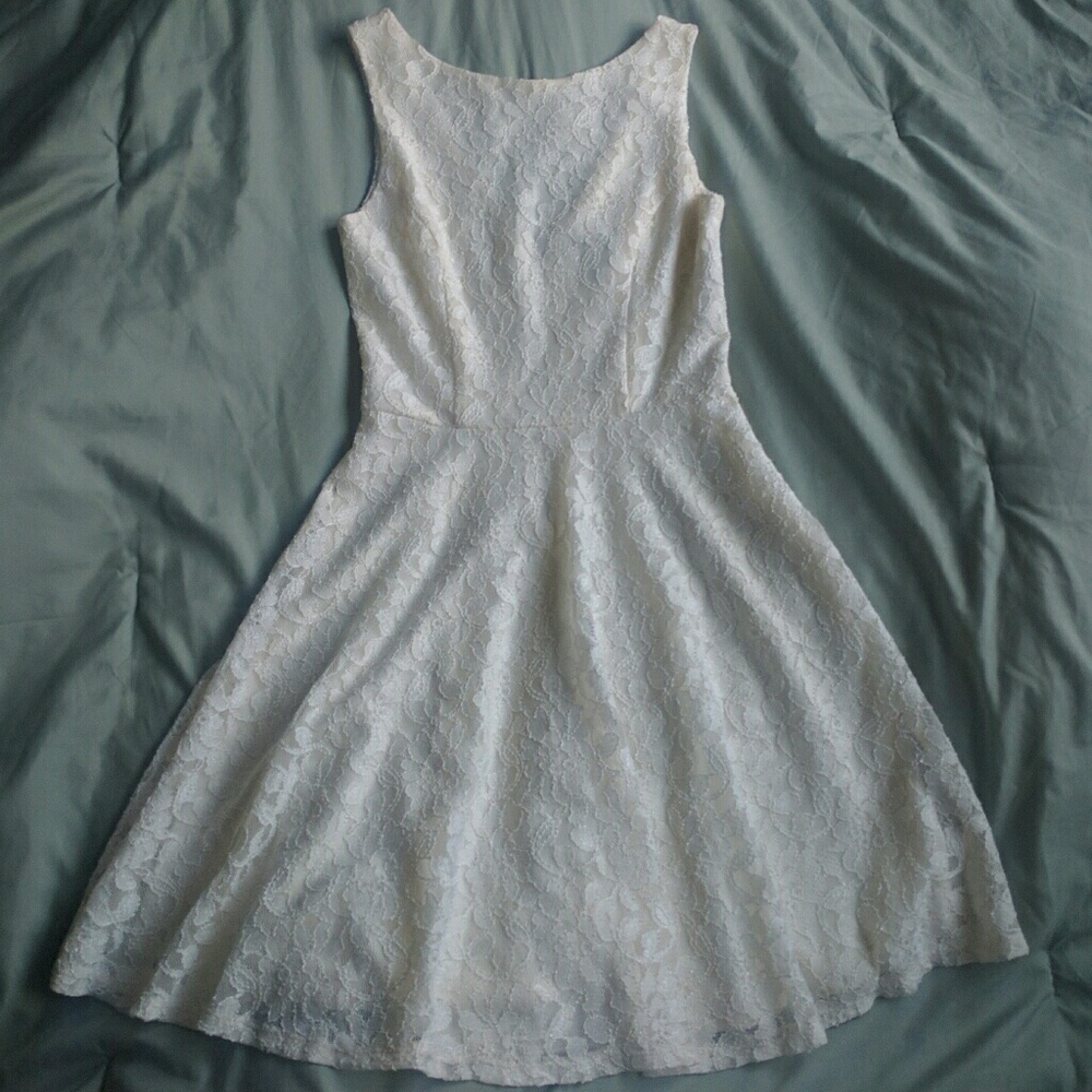 ♥ Speechless eggshell short white Lace Dress - Picture 3 of 8