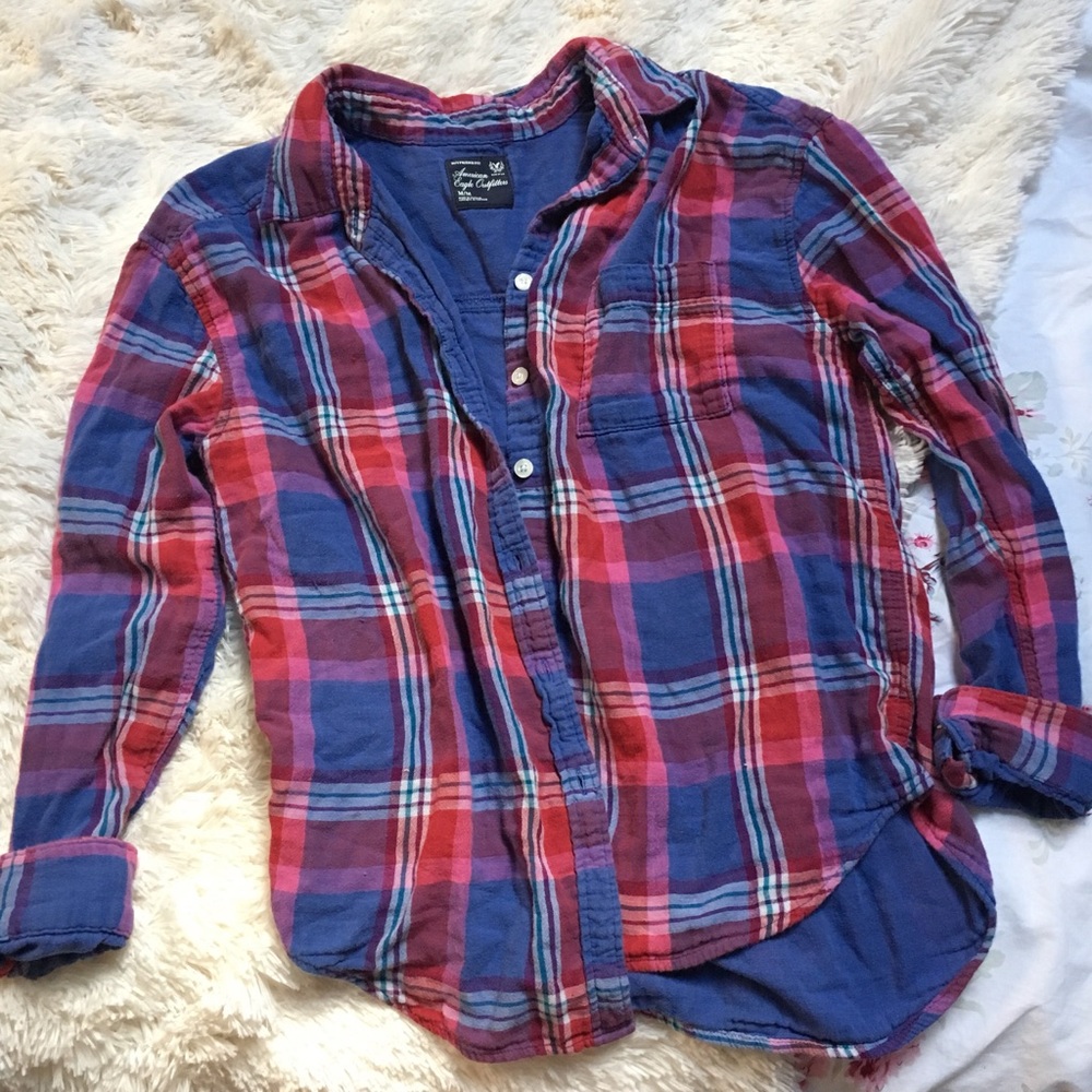 AE Plaid Flannel Top