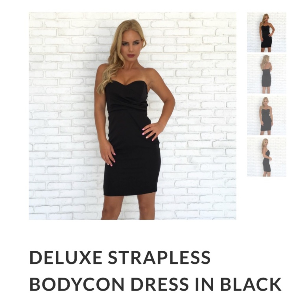 Black strapless bodycon dress. Small