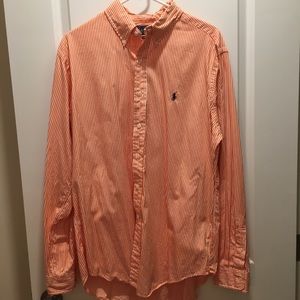SALE!!! Orange and White Ralph Lauren Button Down
