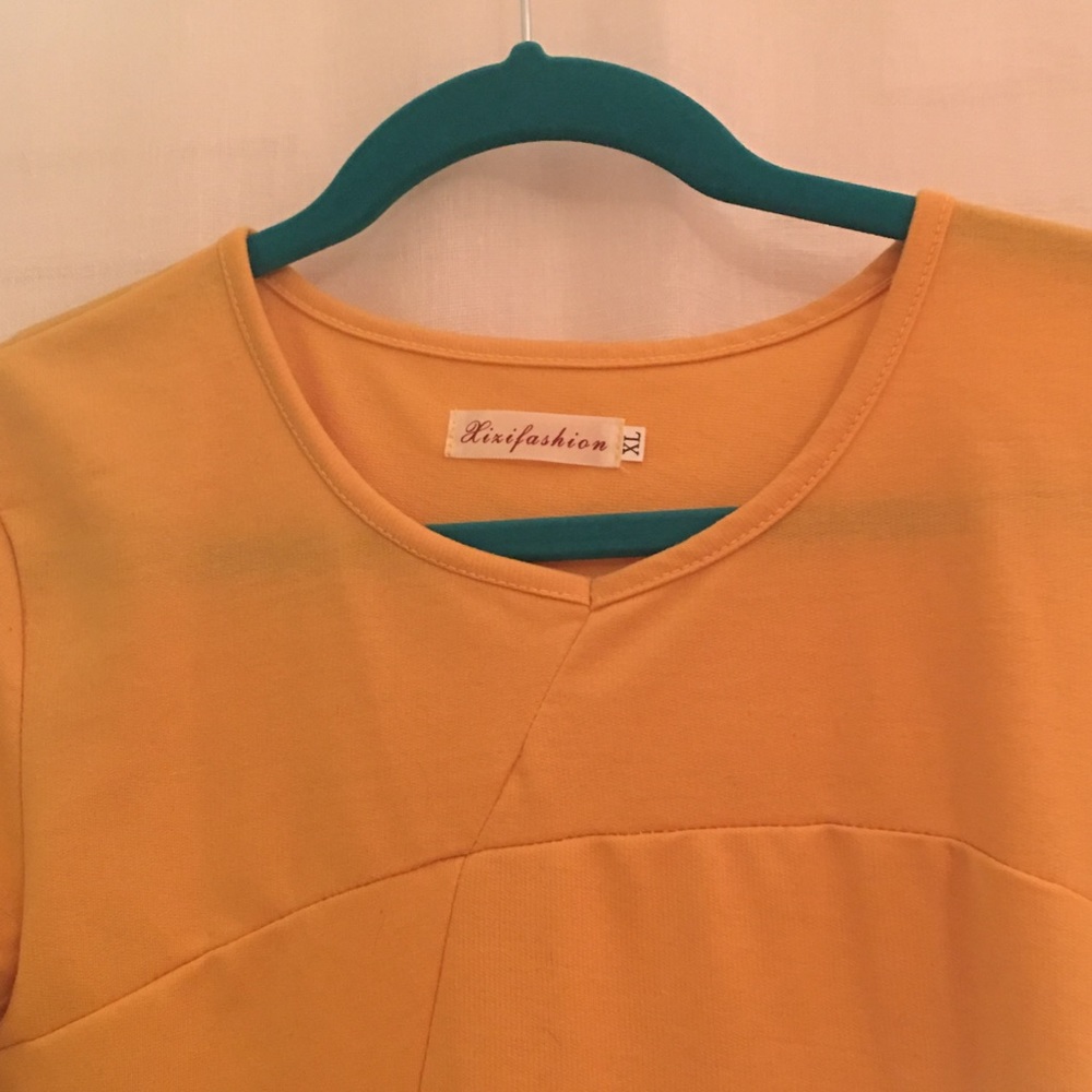 Yellow Long Sleeve Tunic Dress
