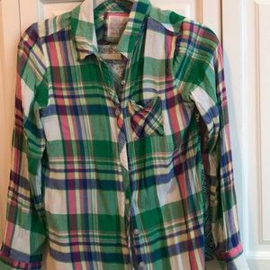 Green and Pink Justice flannel