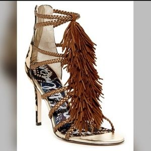 Sam Edelman Savannah sandals fringe Real fur