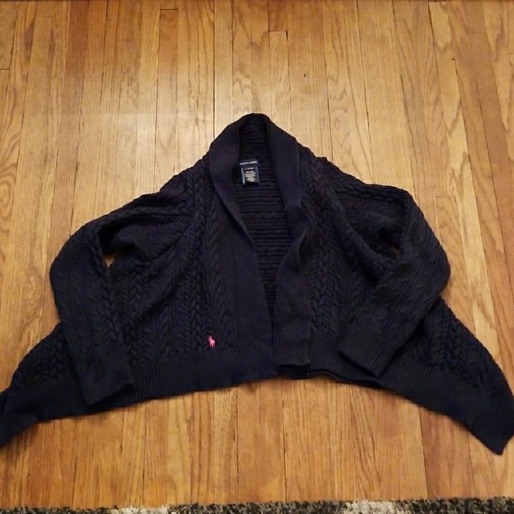 Girl's Ralph Lauren navy cable cardigan