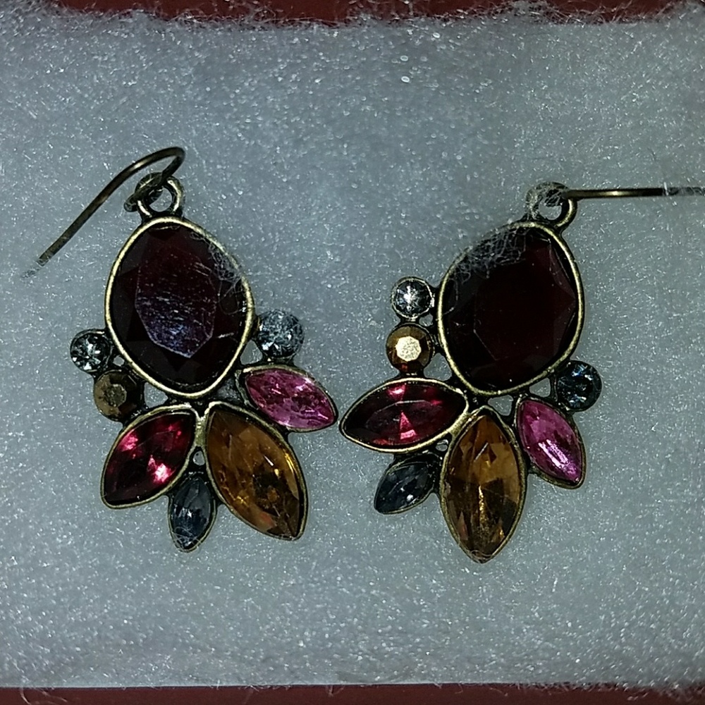 Multi color gemstone earrings