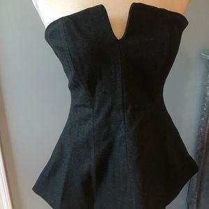 Gray Strapless Top