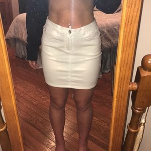 white jean skirt
