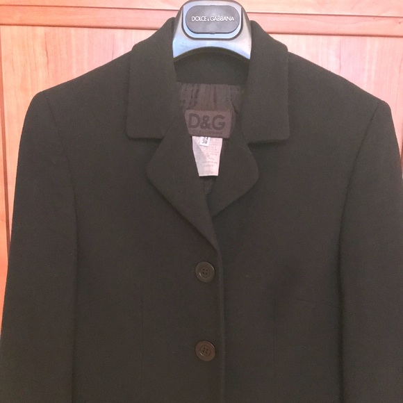 D&G Dolce & Gabbana Black Stretch Wool Blazer - Picture 2 of 7