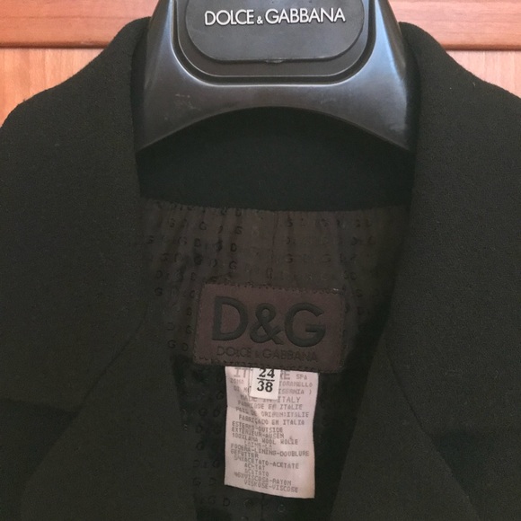 D&G Dolce & Gabbana Black Stretch Wool Blazer - Picture 5 of 7