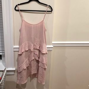 Topshop pink ruffle dress