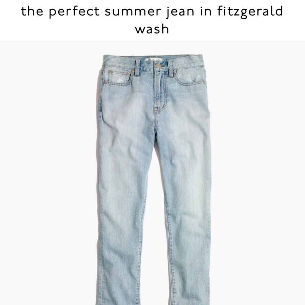 Madewell Perfect Summer Jeans, light wash, size 26