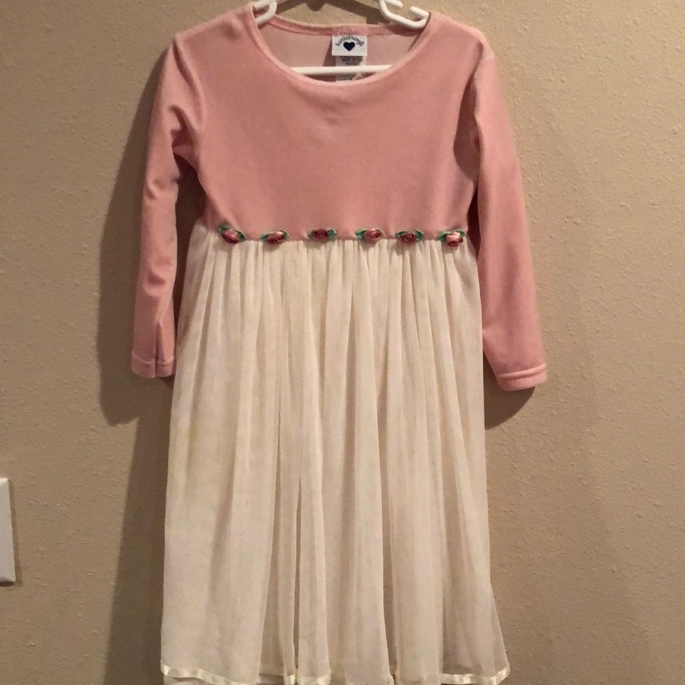Pink and cream dress