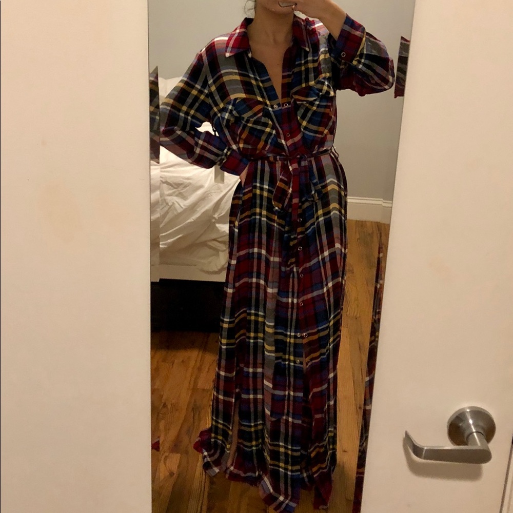 L’Agence plaid shirt dress