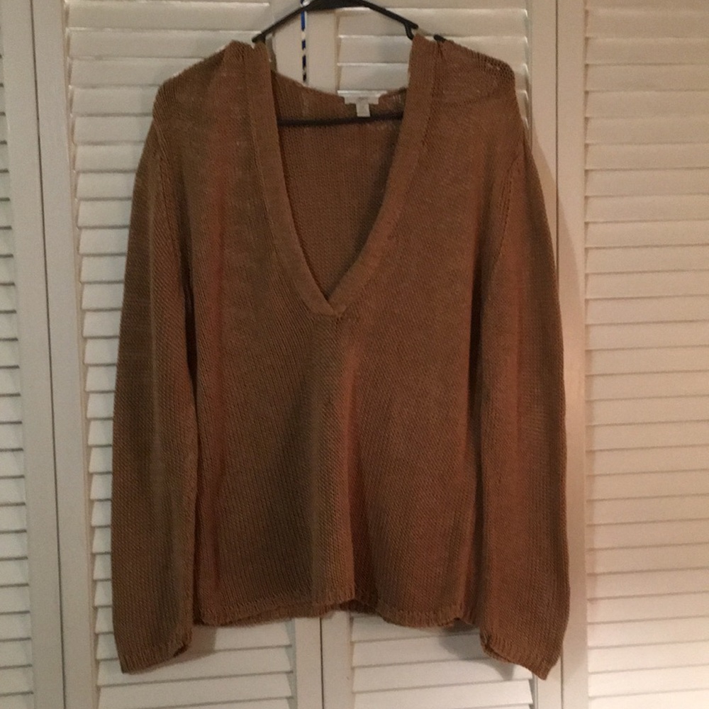 Knit Mustard J. Jill Hooded Sweater