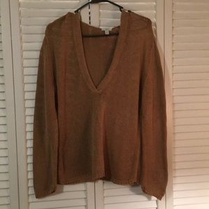 Knit Mustard J. Jill Hooded Sweater