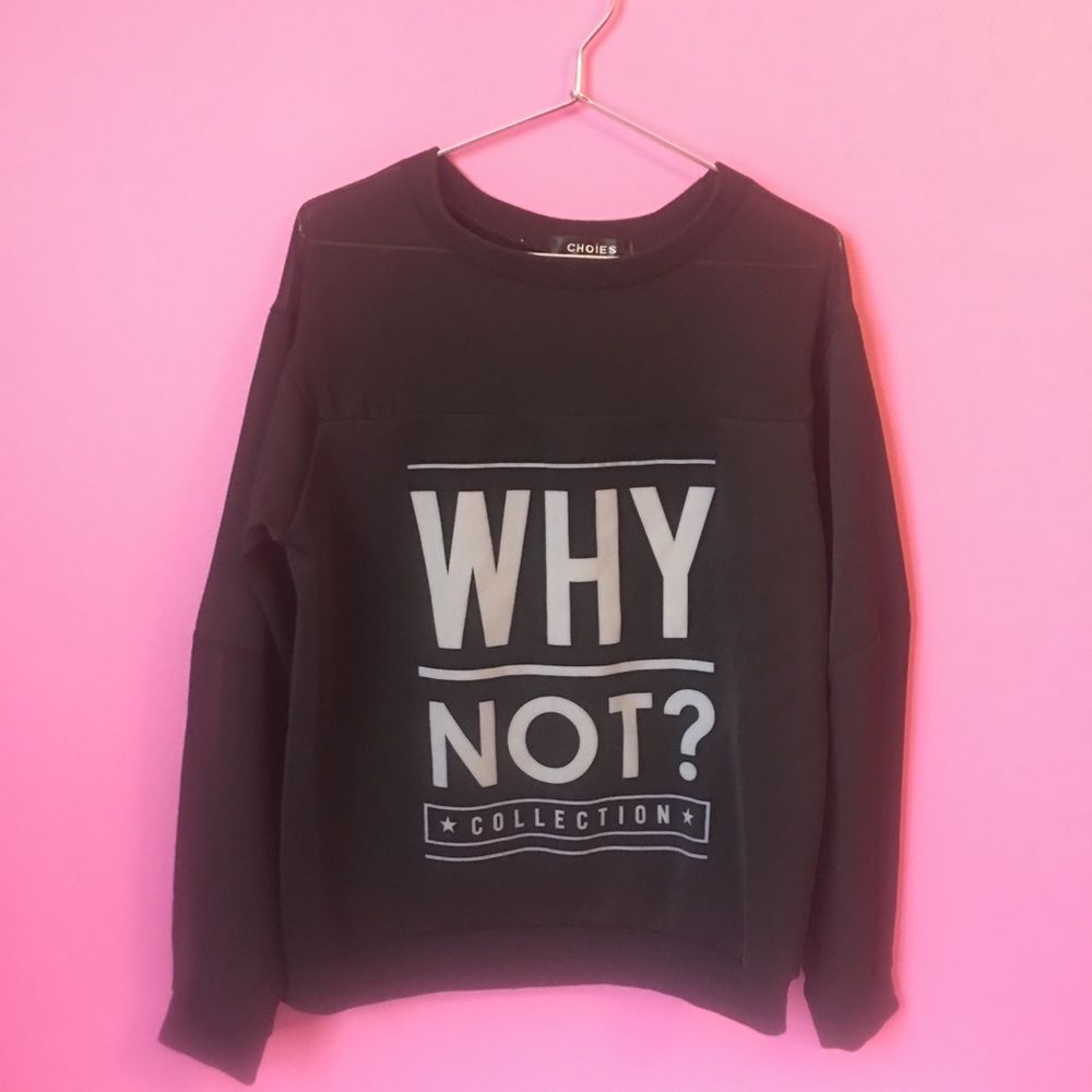 Choies black mesh long sleeve top $5 SALE