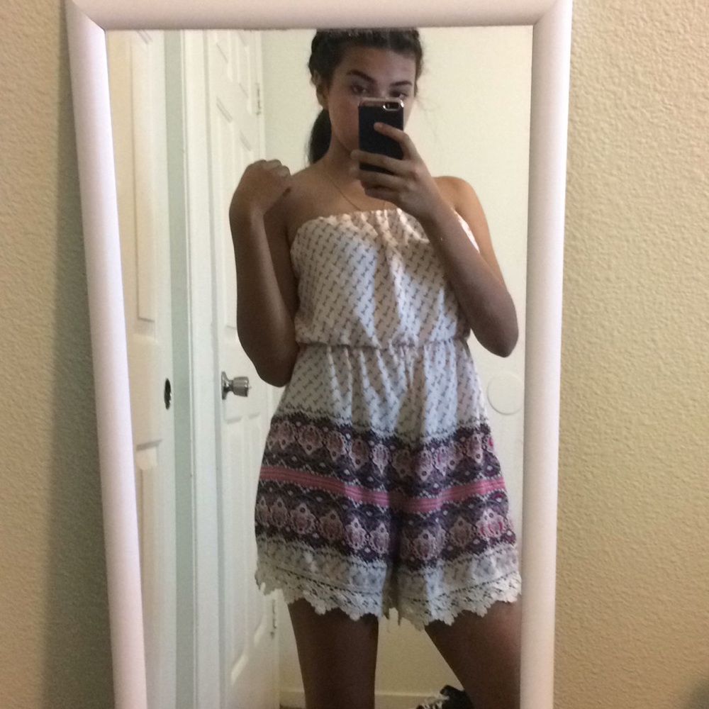 strapless romper