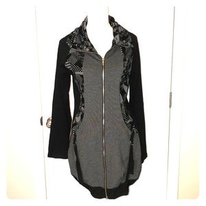 Mixed Black/ Grey Zippered Tunic