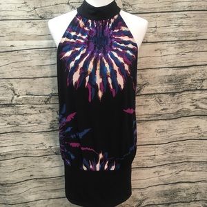 La Belle Black Starburst Bubble Hem Mini Dress M