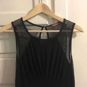 Floor length Black Gown with mesh cutouts