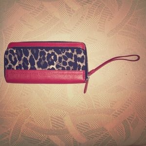 Genuine Coach Wallet - red and black leopard
