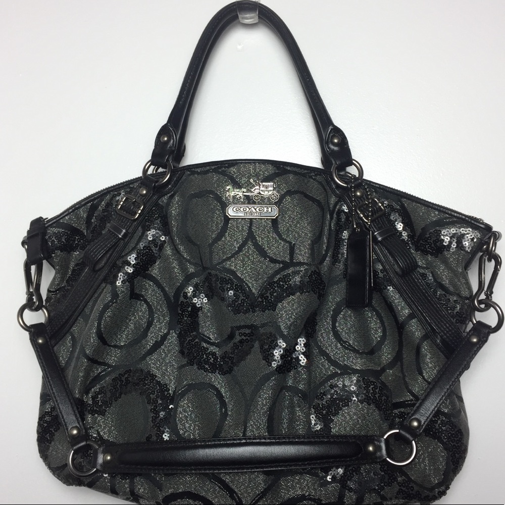 Coach Madison sequin op art large Sophia satchel